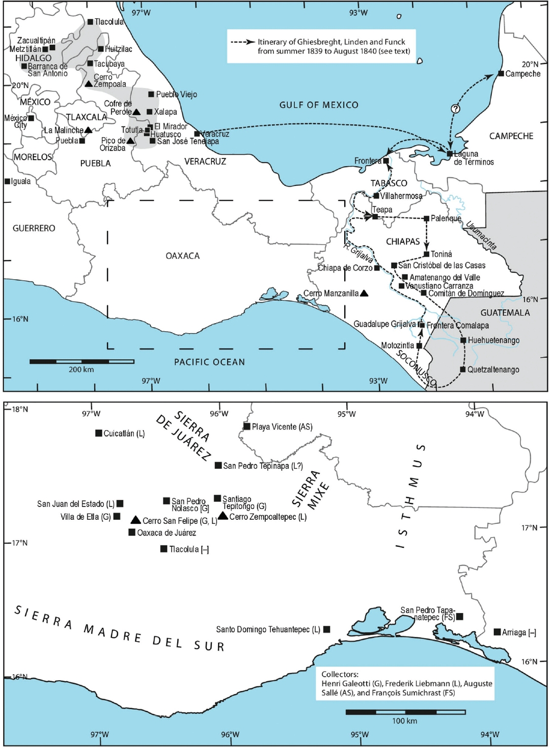 Auguste Ghiesbreght’s natural history explorations in Oaxaca and other