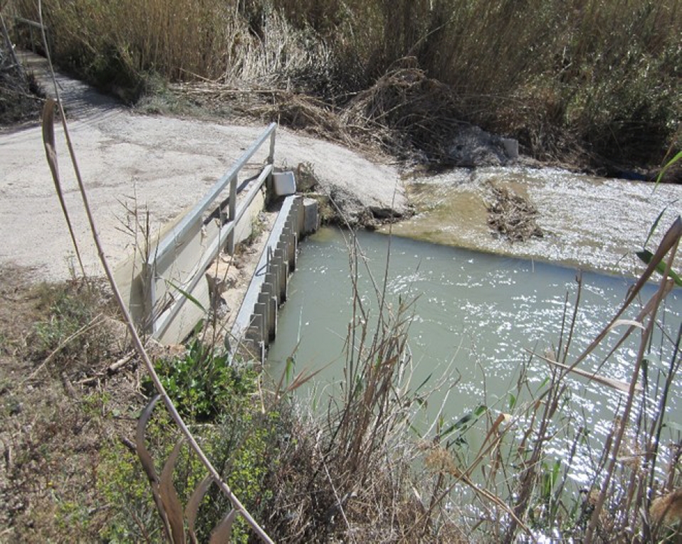 
						Diversion towards the joint section of the Abarán and Blanca irrigation ditches, on the left bank of the Segura (Menjú-Cieza).
					