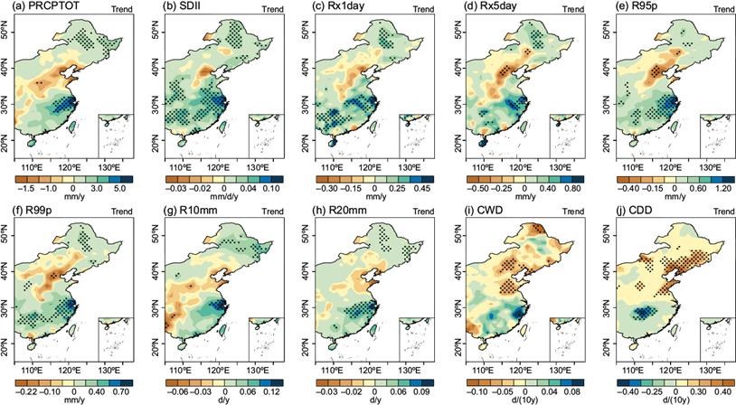 Analysis of extreme precipitation in eastern China from 1960 to 2020 ...