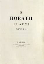 
						Imagen 5. Q. Horatii Flacci Opera (Parma: in aedibus
							Palatinis, typis Bodonianis,1791). Colección particular.
					
