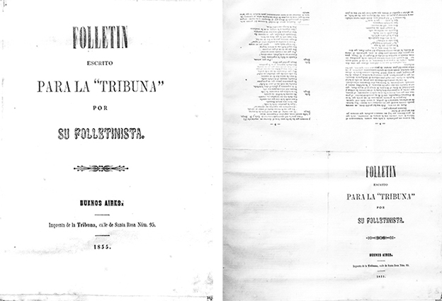 
						Imágenes 3 y 3a. La Tribuna, 8 y 9 de enero de 1855.
							Folletín en formato coleccionable, tirada aparte.
					