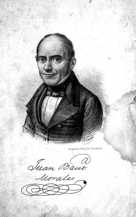 
						Plácido Blanco, “Juan Bautista Morales”, en El Gallo
									Pitagórico, (Imprenta de Ignacio Cumplido, 1845).
								Litografía.
					