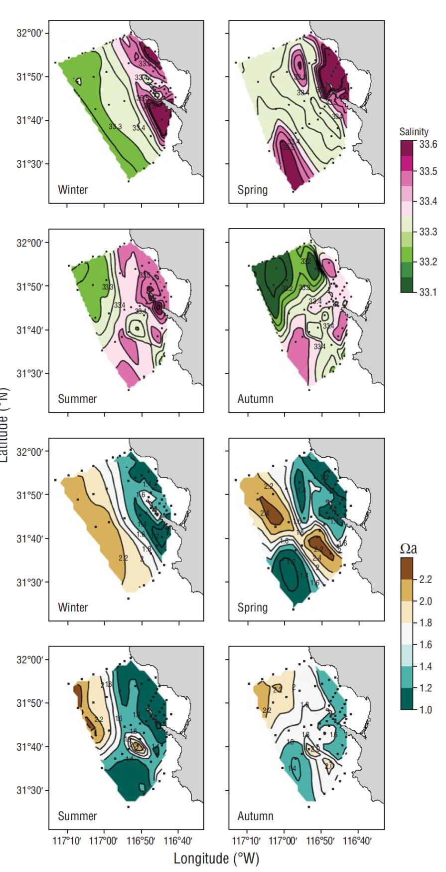 The carbonate system in coastal waters off the northern region of the ...