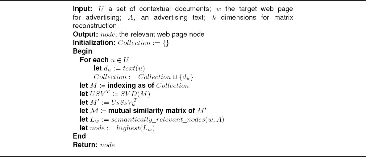 Determining the More Adequate Web Page Node for Advertising Placement