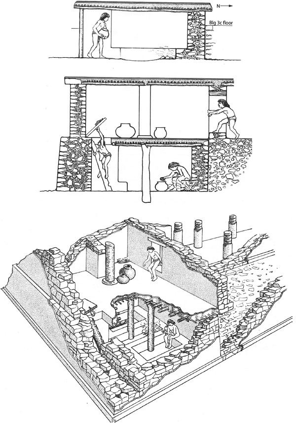 
						Hipótesis reconstructivas sobre formas de uso y accesos del baño de vapor del Montículo 1 de Ocozocoautla (según Agrinier, 2014: 31-33).
					
