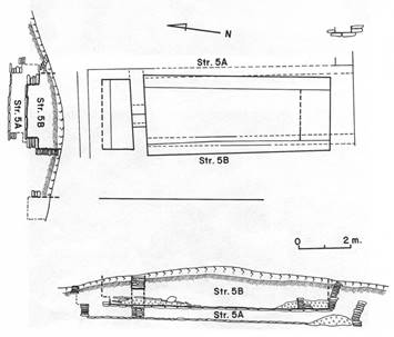 
						Plano y secciones del baño de vapor de San Antonio (según Agrinier, 1969: 21).
					