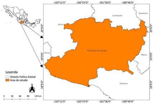 
							Ubicación geográfica del área de estudio.
						