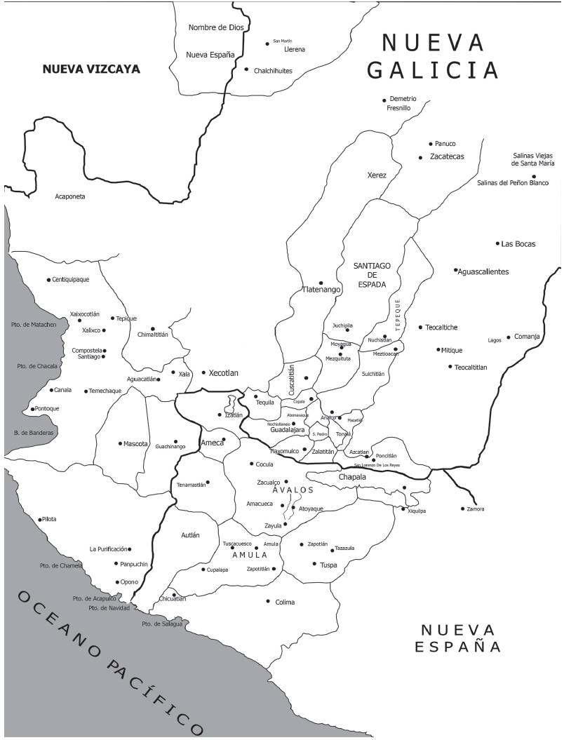 Mapa de Nueva Galicia