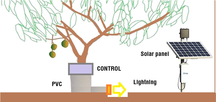 Light pulses flashed to Atta cephalotes face for control in fruit trees