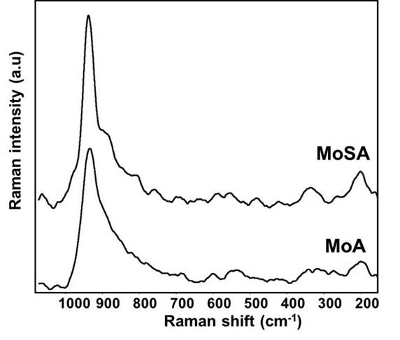 Mo O Raman Influence of incorporating a small amount of silica on the catalytic ...