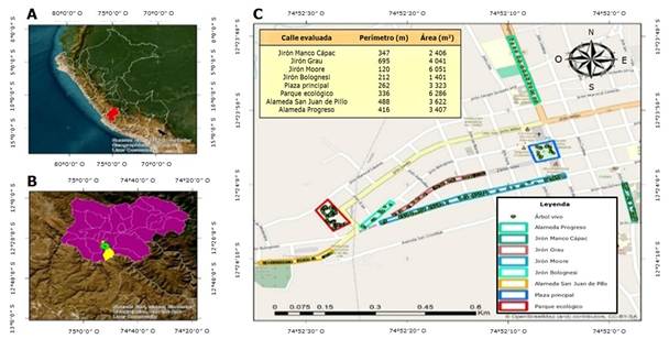
							Zona de estudio en la ciudad de Pampas, Huancavelica,
								Perú.
						