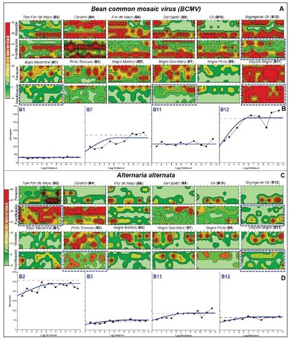 Epidemiology of Bean common mosaic virus and Alternaria alternata in 12 ...